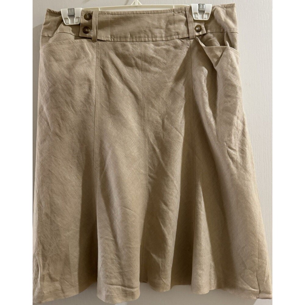 Ann Taylor Tan A-Line Skirt Size 12 Knee Length Classic